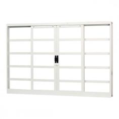 Janela de Aço de Correr 120x150cm 4 Folhas Minas Sul MGM Branco