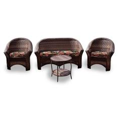 Conjunto De Sofá 1 Sofá + 2 Poltronas + 1 Mesa Centro Preto