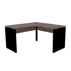 Mesa Em L P/ Escritório 125X125 Pandin P25 - Walnut/Preto