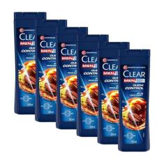 Kit 6 Shampoos Clear Men Anticaspa Queda Control 400ml