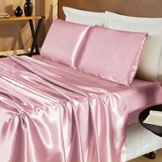 Jogo Lençol Cama King 4 Peças Cetim Charmousse Romantic - Bia Enxovais