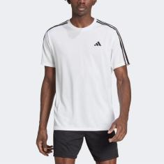 Camiseta Adidas 3 Listras Masculina, Branco, GG
