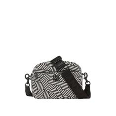 DKNY Bolsa feminina para câmera, preta/prata, tamanho único