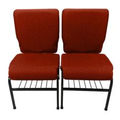 02 Cadeiras para Igrejas c/ Porta Biblía e Porta Cálice Vermelho