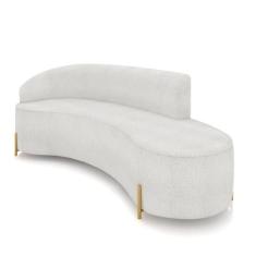 Sofá 4 Lugares Orgânico 220cm Pé Dourado Morgan Bouclê Cinza D03 - D'r