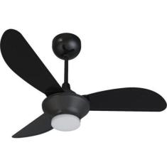 Ventilador de Teto Ventisol 3 Pás Preto Bivolt 30W, Bivolt