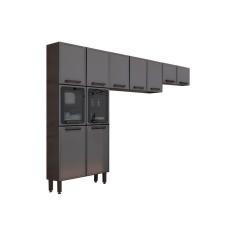 Cozinha Modulada Bertolini Estilo 3 Peças (2 Armários + 1 Paneleiro) Cpt90 Cinza/Grafite