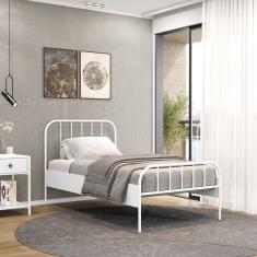 Cama Solteiro 88cm Tubular Julia Yescasa Branco