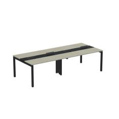 Mesa De Plataforma Dupla Para 4 Pessoas Corporativa 140x120-4p Pdc14-12-4p Nogueira Casablanca-preto