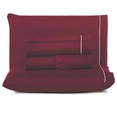 Jogo De Lençol Lidian Liso Queen 4 Peças Hiperpercal Peletizado 180 Fios - Vinho