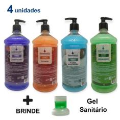 Kit 4 Sabonete Líquido 1 Litro Grande Delicioso Consistente Corporal M