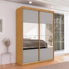 Guarda Roupa Com Espelho 2 Portas Bonfim Naturalle Off White