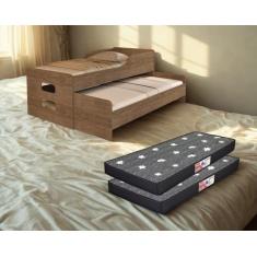 Bicama Bibox Beliche Solteiro Elis Auxiliar 2 Colchões D20 - B&A BENTO