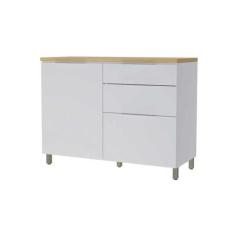 Módulo Cozinha Nesher Marquesa Balcão p/Pia 1 Porta e 3 Gaveta c/ Tamp