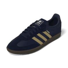 adidas Tênis masculino Shanav/Golbei Samba OG Shadow azul-marinho bege dourado/GUM5 48 EUA, Multi, 14 Wide