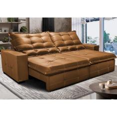 Sofá de material sintético Retrátil e Reclinável 2,35m Cama inBox Bour