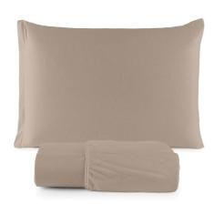 Jogo de Lençol Solteiro C/ Elástico Malha 100% Algodão 02 Pçs Liso - M