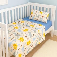 Jogo de Lençol Berço Americano Bebê 3 peças Menino Menina Neutro 100% 