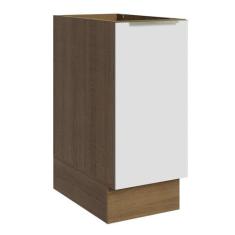 Balcão Madesa Lux 35 cm 1 Porta (Sem Tampo) - Rustic/Branco Veludo, Ru
