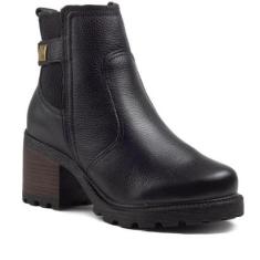 Bota Pegada Couro Salto Tratorado-Feminino