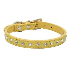 Dogs Kingdom 25,4 cm - 41,9 cm Comprimento total Camurça Pele Joia Strass Pet Coleira para Cachorro Diamantes de Cristal Brilhante Couro Pingente Coleira para Cachorro GatoDogs Kingdom