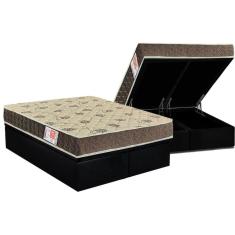Conjunto Box Baú Queen: Colchão Espuma Orthoflex D33 Comfortpedic Line + Base CRC Suede Black(158x198)