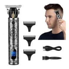 Aparador de cabelo com display LCD - prata