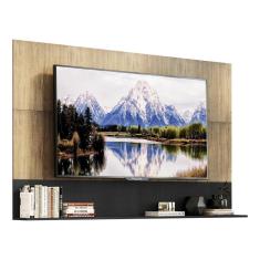 Painel com Suporte TV 65" e Prateleira Amsterdã Up Multimóveis Rustic/Preto