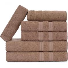 Jogo De Toalhas Gigante Itália Soft 2 Banhão + 2 Rosto + 2 Tapete Luxo 100% Algodão Camurça