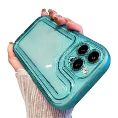 Cutecasee Capa de telefone compatível com iPhone para mulheres e meninas, fofa, luxuosa, transparente, com almofada de ar, transparente, antiarranhões, à prova de choque, capa de telefone macia para