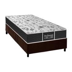 Cama Box Solteiro: Colchão Molas Probel Prolastic ProDormir Sleep + Base CRC Suede Brown(88x188)
