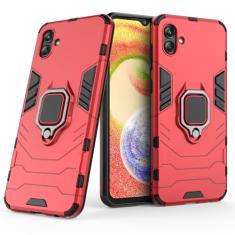 Compatível com Samsung Galaxy A04 4G, capa para Galaxy A04e 4G, suporte de anel de metal, à prova de choque, amortecedor rígido (funciona com suporte magnético para carro), capa robusta de camada