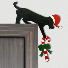 2024 Novo enfeite de porta de Natal de madeira, decoração de sinal de canto com moldura de porta superior, 2024 cm, enfeite engraçado para festas de fim de ano, paredes de janelas, faça você mesmo,