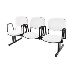 Cadeira em longarina para Auditórios Linha Hotel Branco