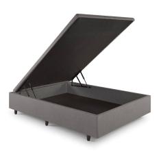 Cama Box Baú Viúvo 120x203x34 cm Courino Linho Cinza