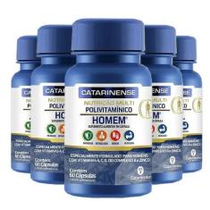 Kit 5 Polivitamínico Homem Catarinense 60 Cápsulas