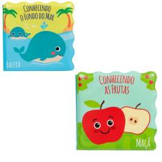 Brinquedo para hora do banho infantil bebe menino menina kit 2 livrinh