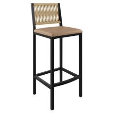 Banqueta Metálica em Corda Náutica Barcelona Paonanda Decor