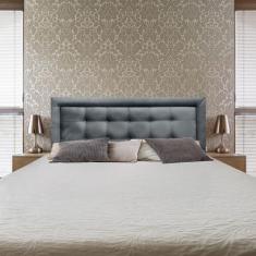 Cabeceira Painel King Veneza Luxo 10 Suede Liso Cinza 195 X 60 RBL