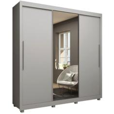 Guarda Roupas casal Gelius Royale 3 portas de correr com espelho - Bra
