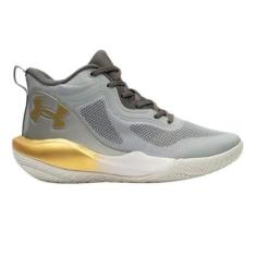 Tênis Under Armour Bankshot Basquete Cinza e Dourado - Masculino 46-Masculino