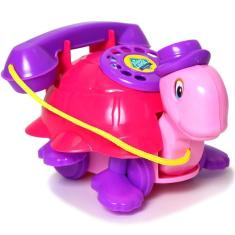 Brinquedo Telefone Teltaluga Rosa Mexe Patas E Cabeça Cardoso