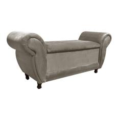 Recamier com Baú Itália Suede Marrom Rato