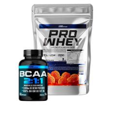 Whey Protein Concentrado Refil 1Kg + Bcaa 2:1:1 2000mg - Pote 60 Cápsulas - Pro Healthy