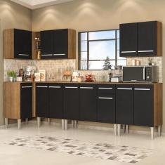 Cozinha Completa De Canto Madesa Emilly Rock Com Arm rio, Bal
