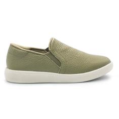 Tênis Usaflex Feminino Slip On Couro Conforto Casual AJ0207