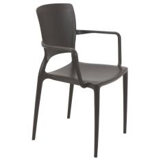 Cadeira Tramontina Sofia Marrom Com Braços Encosto Fechado Em Polipropileno E Fibra De Vidro Tramontina