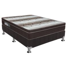 Cama Box Casal: Colchão Ortopédico Ortobom Light Ortopillow + Base Crc Courano Black(138X188)