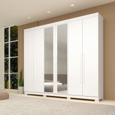 Guarda-Roupa Casal Itália 6 Portas Com Espelho Linhamobília
