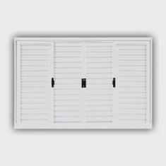 Janela de Aço Veneziana de Correr 100x100cm 6 Folhas Minas Sul mgm